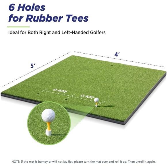 Golf Mat, 5x4ft & 5x5ft Golf Hitting Mats Practice with 10 Golf Balls, 9 Golf - Picture 4 of 7